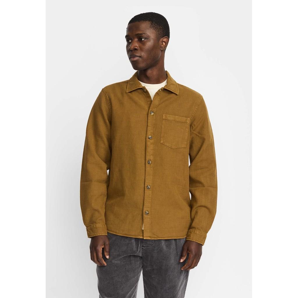 Revolution Casual Shirt Dustbrown Langarmhemd Herren braungelb